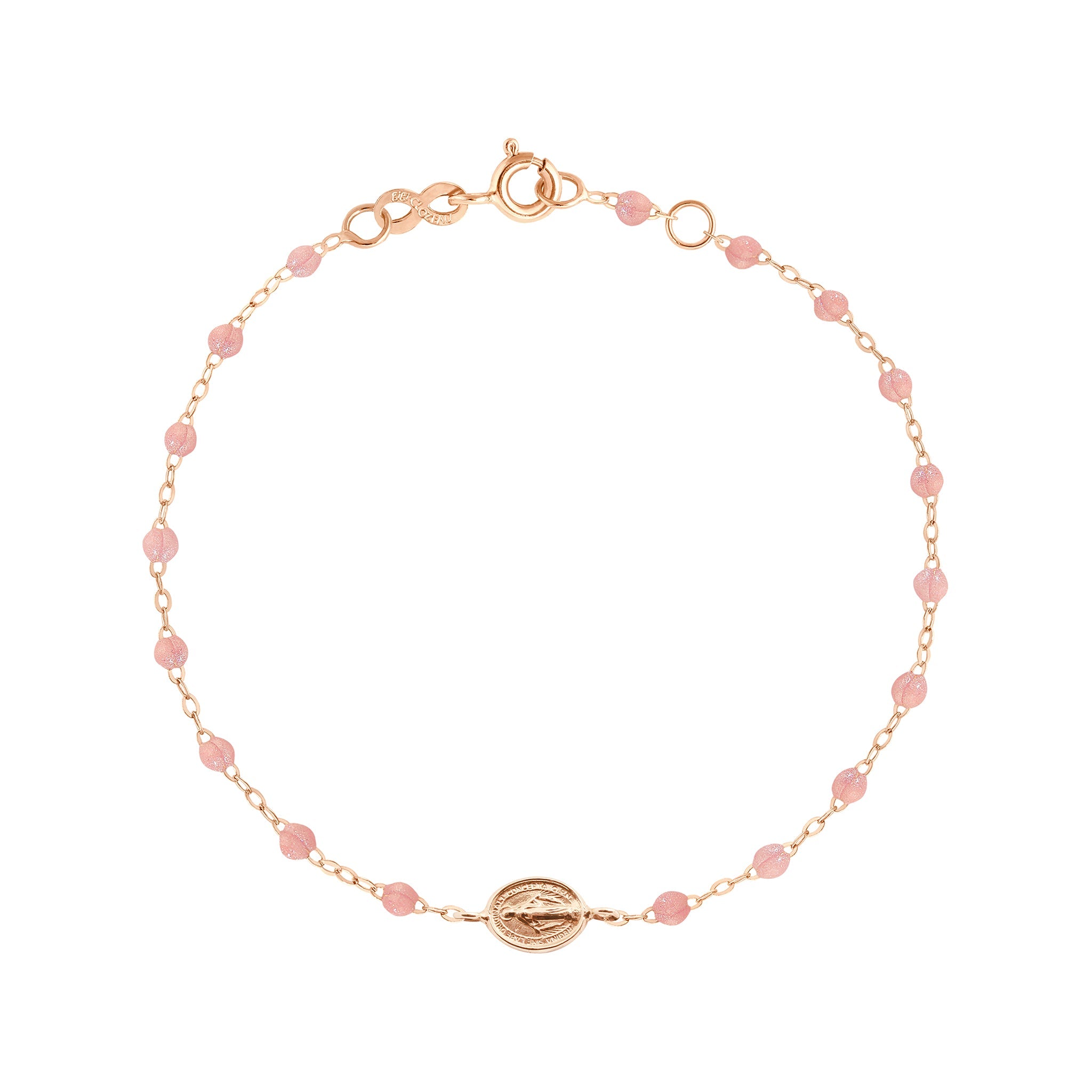 Bracelet blush Madone or rose, 17 cm