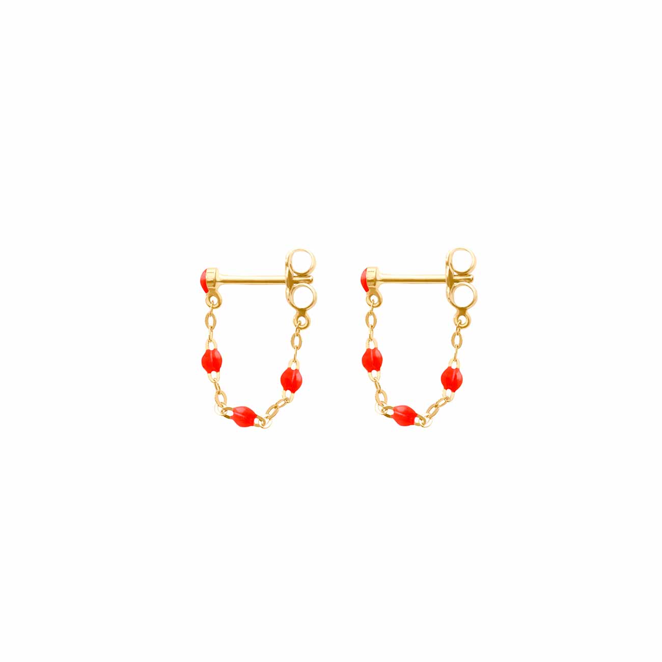 Boucles d'oreilles corail Classique Gigi, or jaune