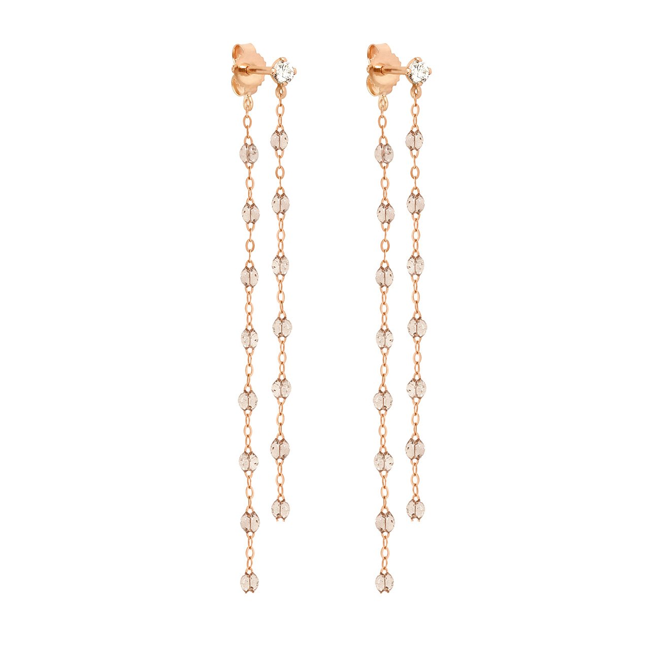 Boucles d'oreilles Dansantes Classique Gigi sparkle, diamants, or rose