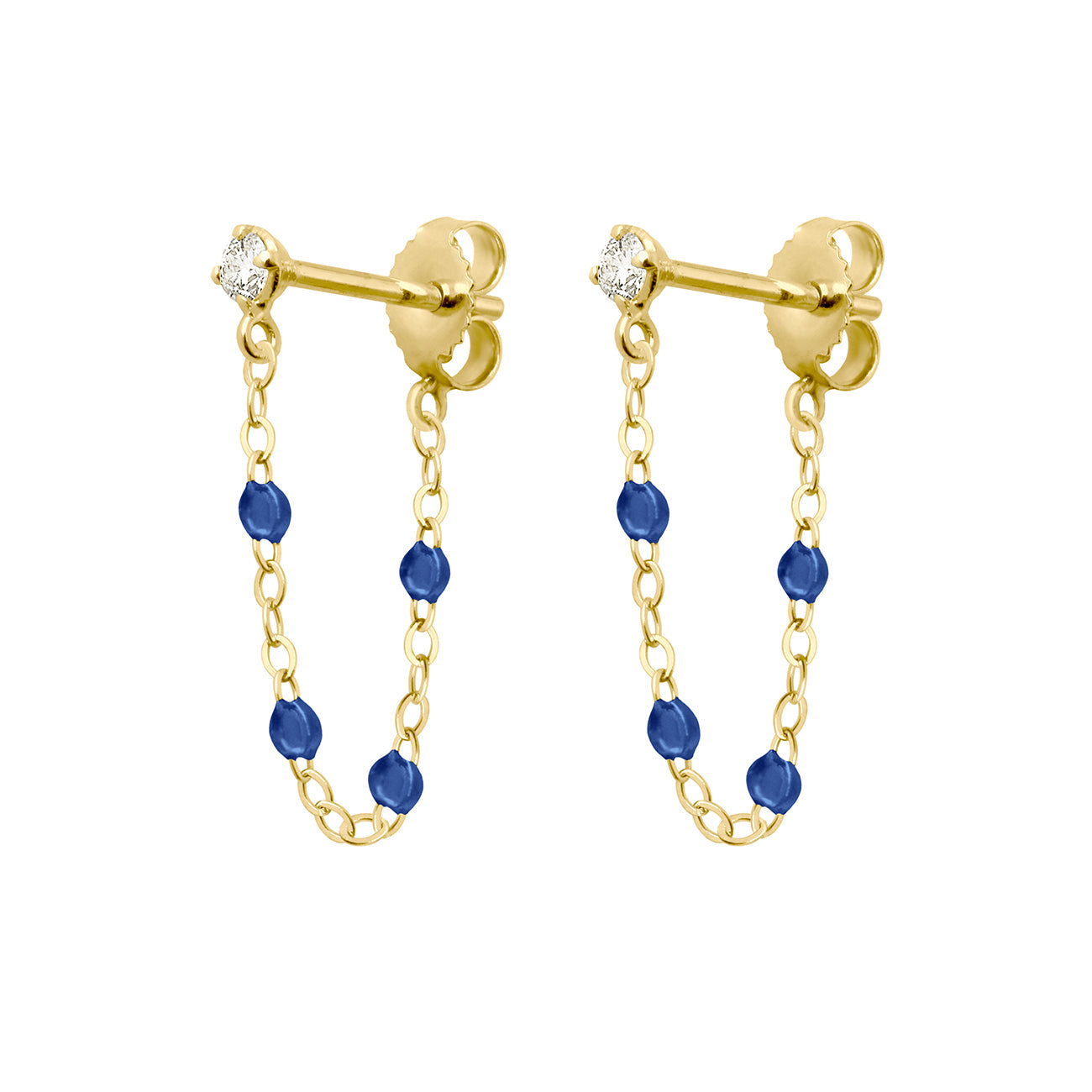 Boucles d'oreilles saphir Gigi Suprême, or jaune, diamants