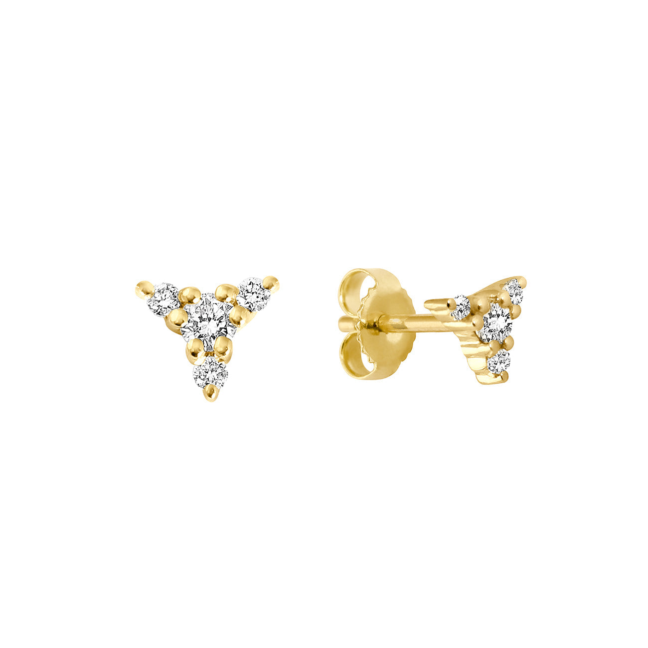 Boucles d'oreilles Kosmos, diamants, or jaune