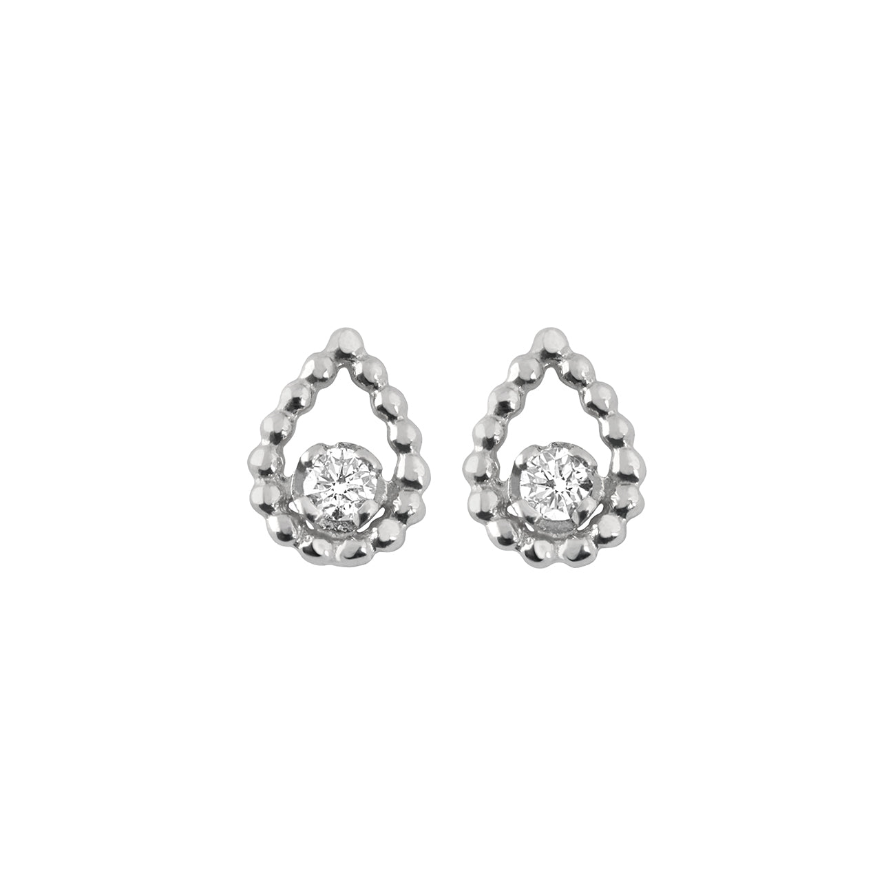 Boucles d'oreilles Lucky Lotus, diamants, or blanc