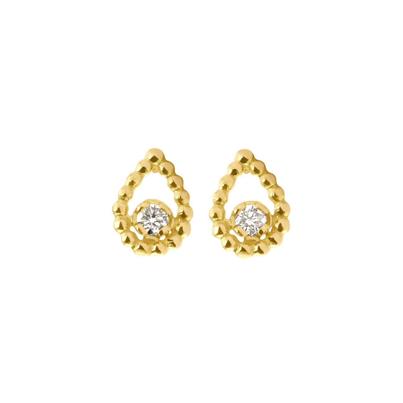 Boucles d'oreilles Lucky Lotus, diamants, or jaune