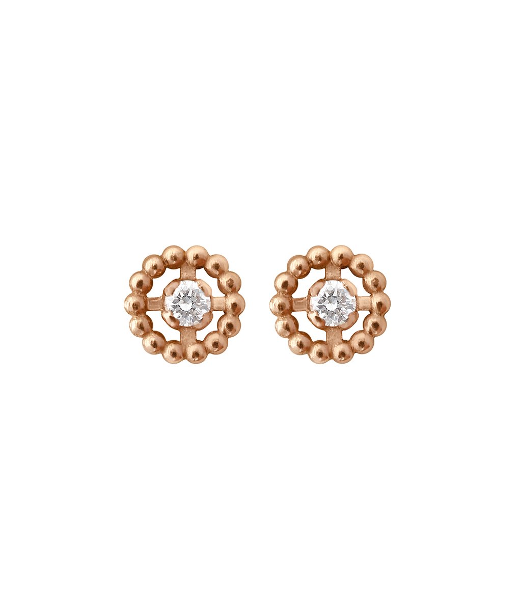 Boucles d'oreilles Lucky Puce, diamants, or rose