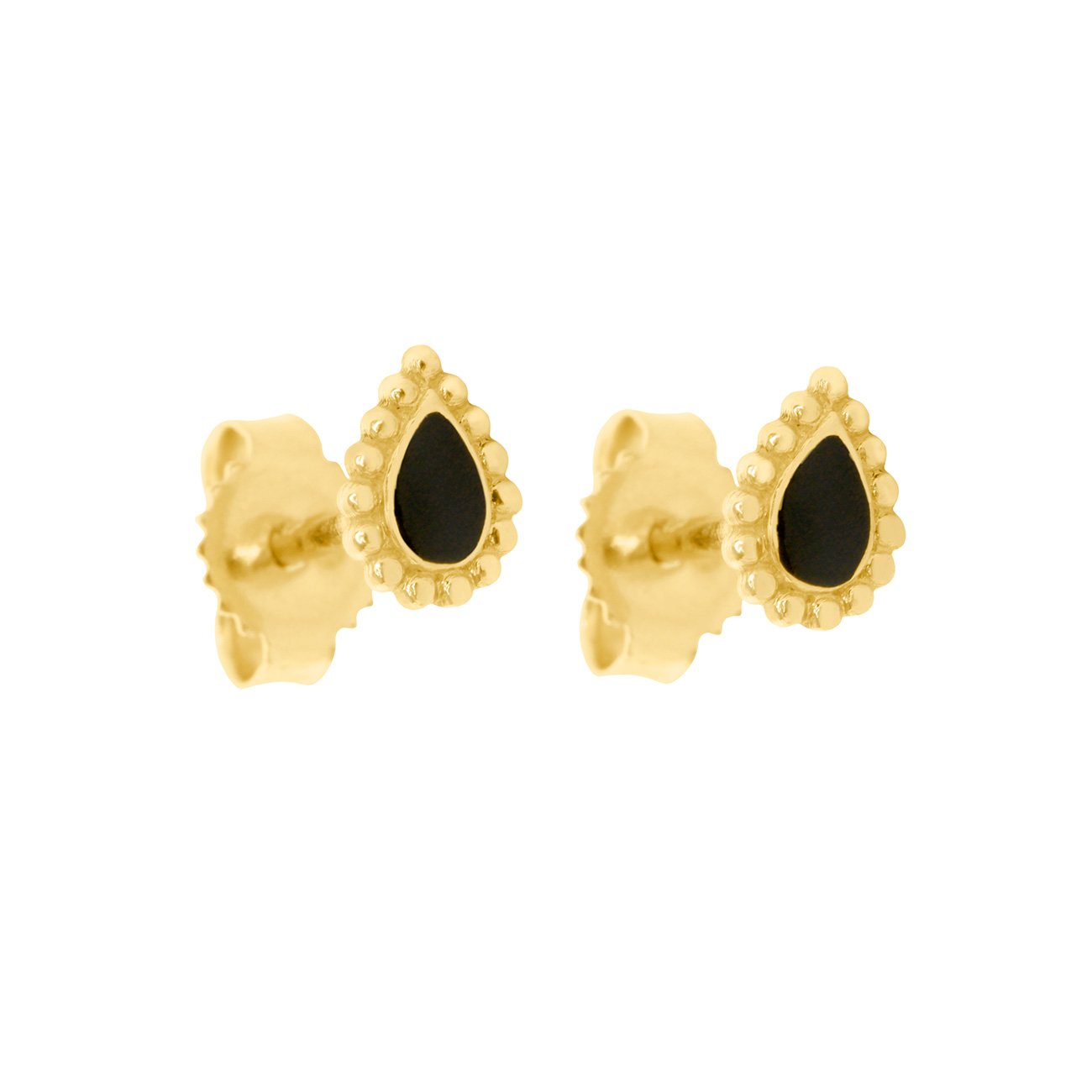 Boucles d'oreilles Lucky Cashmere noire, or jaune