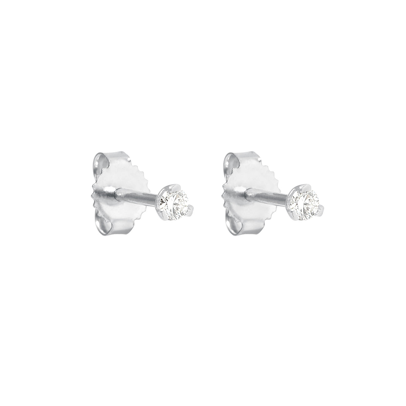 Boucles d'oreilles mini Puce, diamants, or blanc