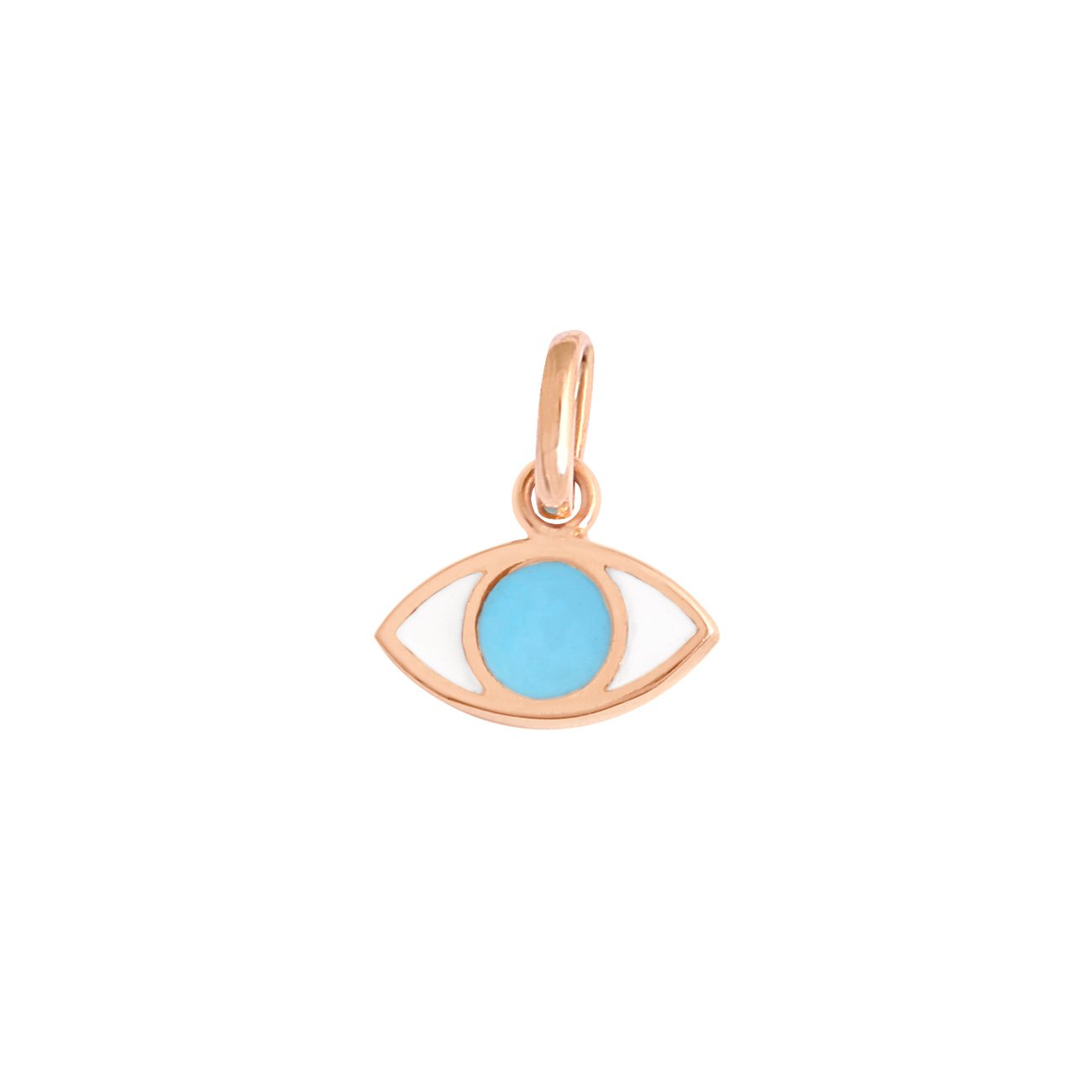 Pendentif Eye turquoise, or rose