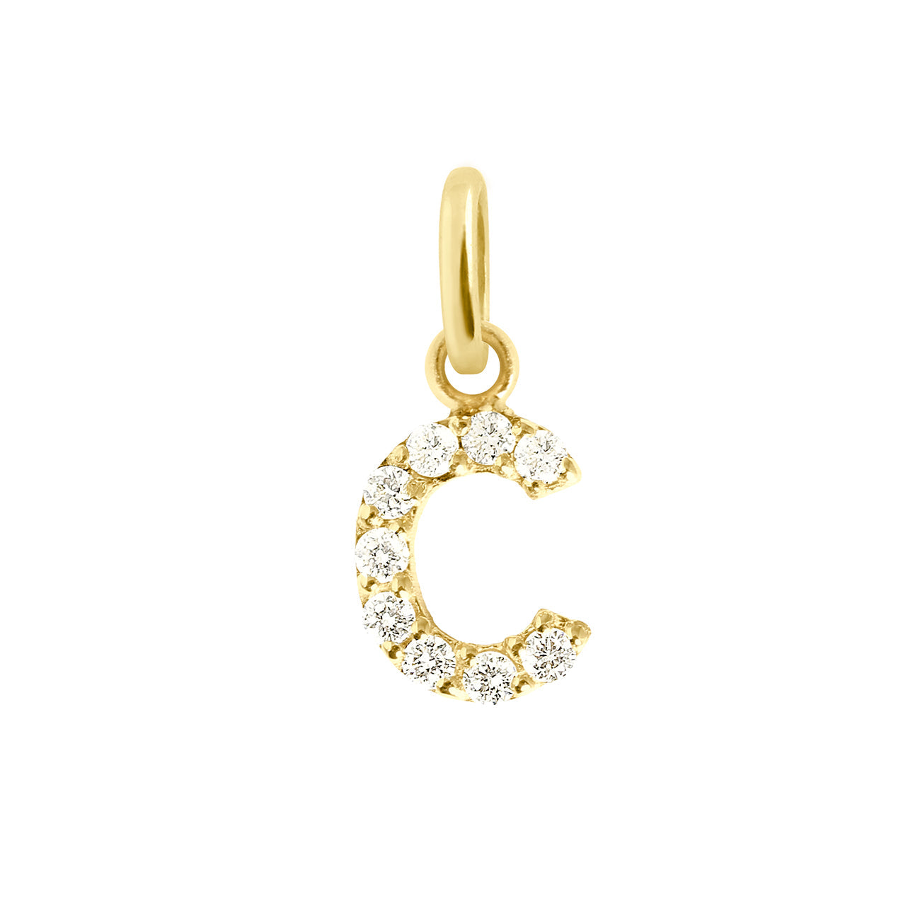 Pendentif Lucky Letter C, or jaune, diamants