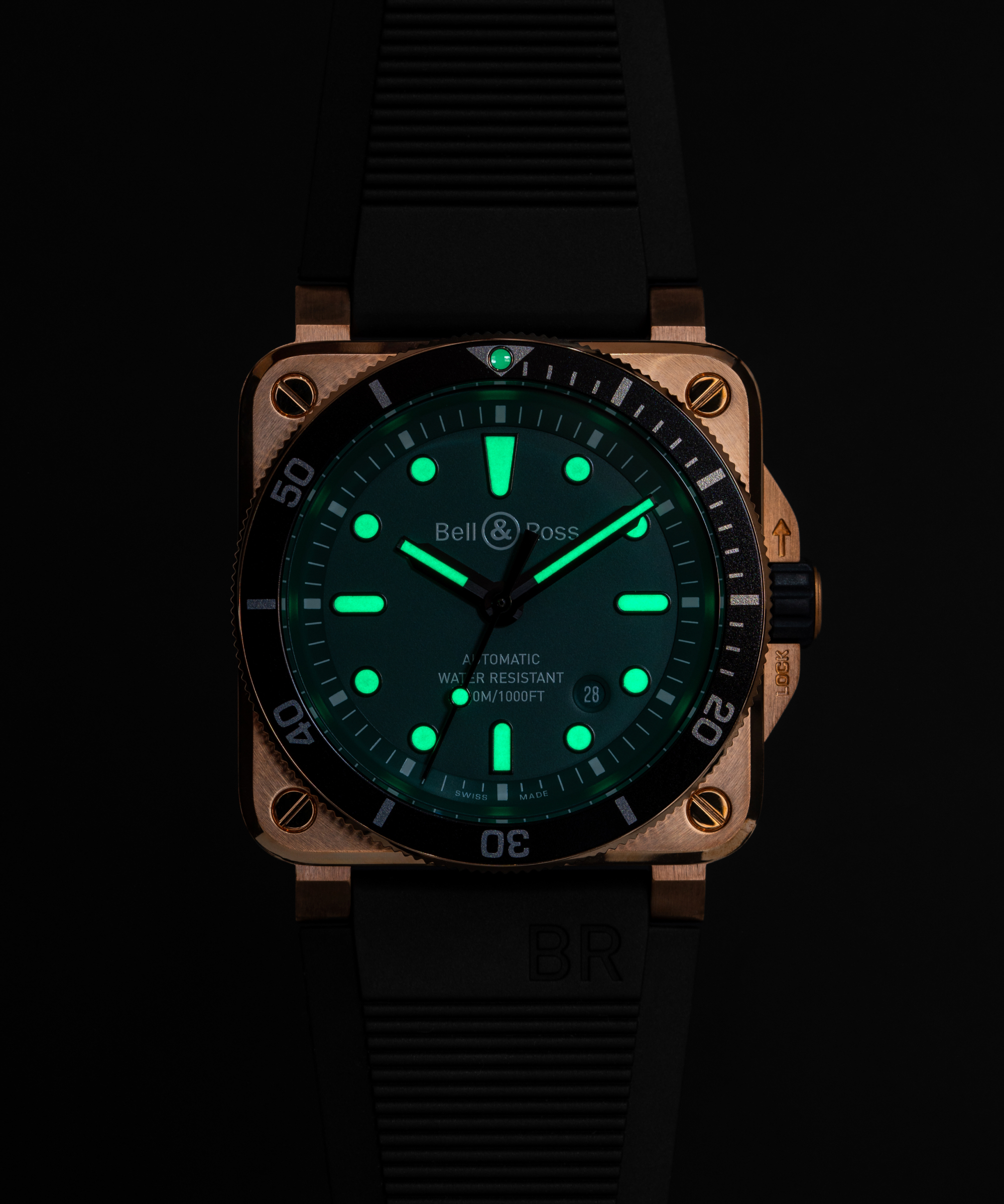 BR 03-92 diver black & green bronze NOUVEAUTéS Référence :  BR0392-D-LT-BR/SRB -6